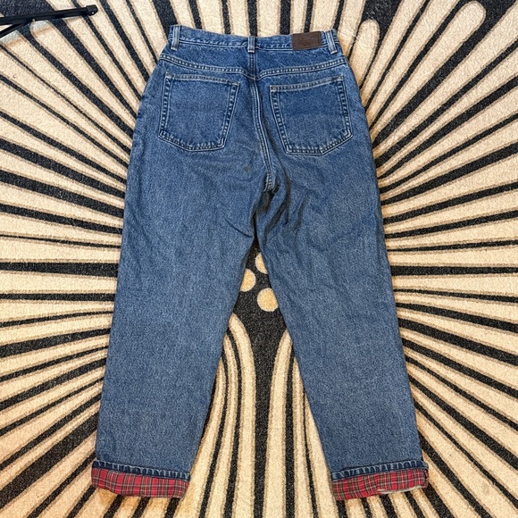 Vintage L.L. Bean Straight Women's Jeans with Plaid Lining Throughout - Size 10R - Picture 5 of 8